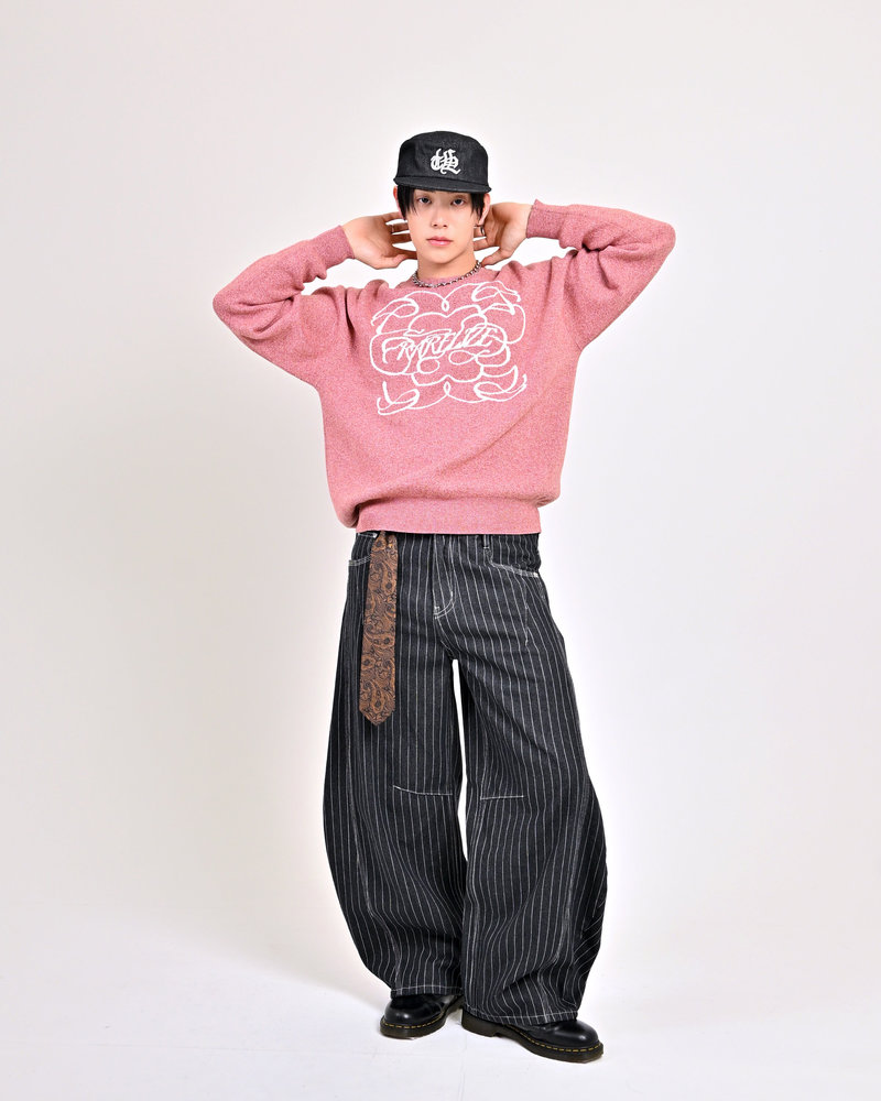 【10日以内お届け】 クルーネックメランジニット L2144