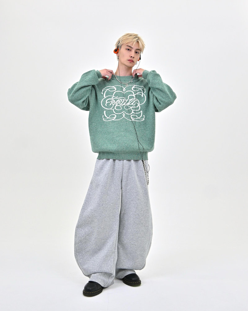 【10日以内お届け】 クルーネックメランジニット L2144