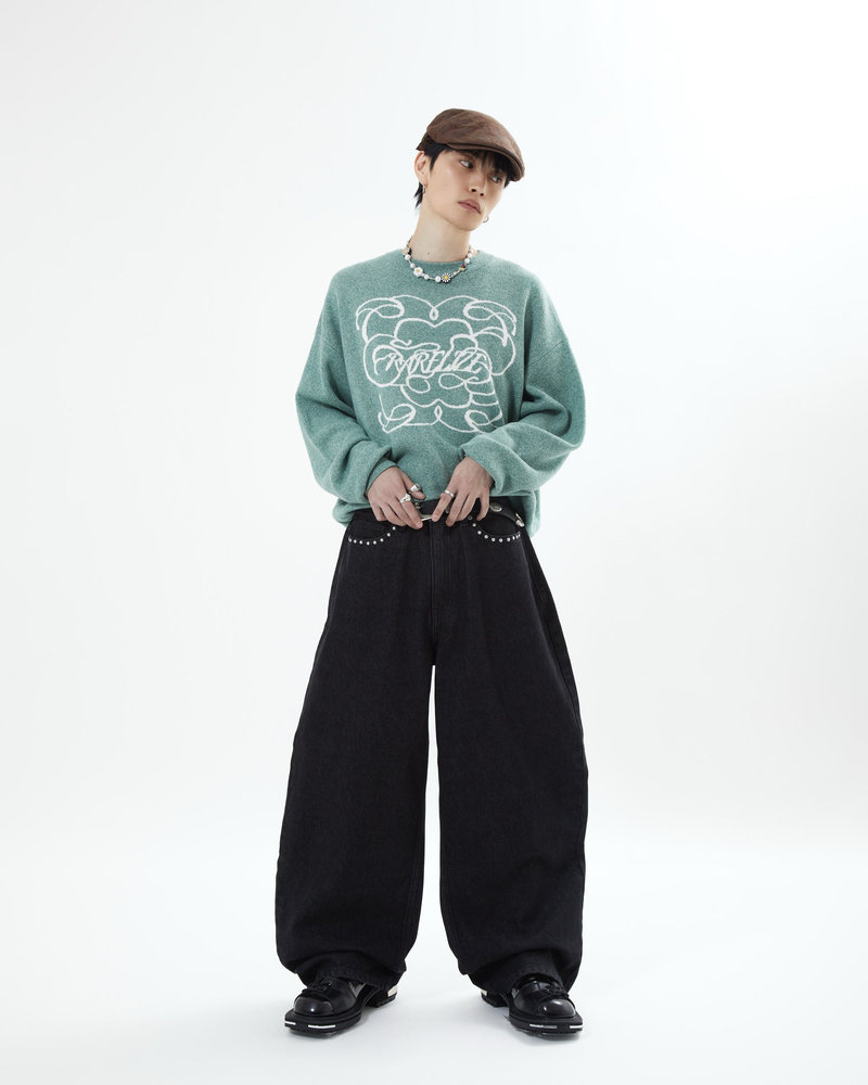 【10日以内お届け】 クルーネックメランジニット L2144