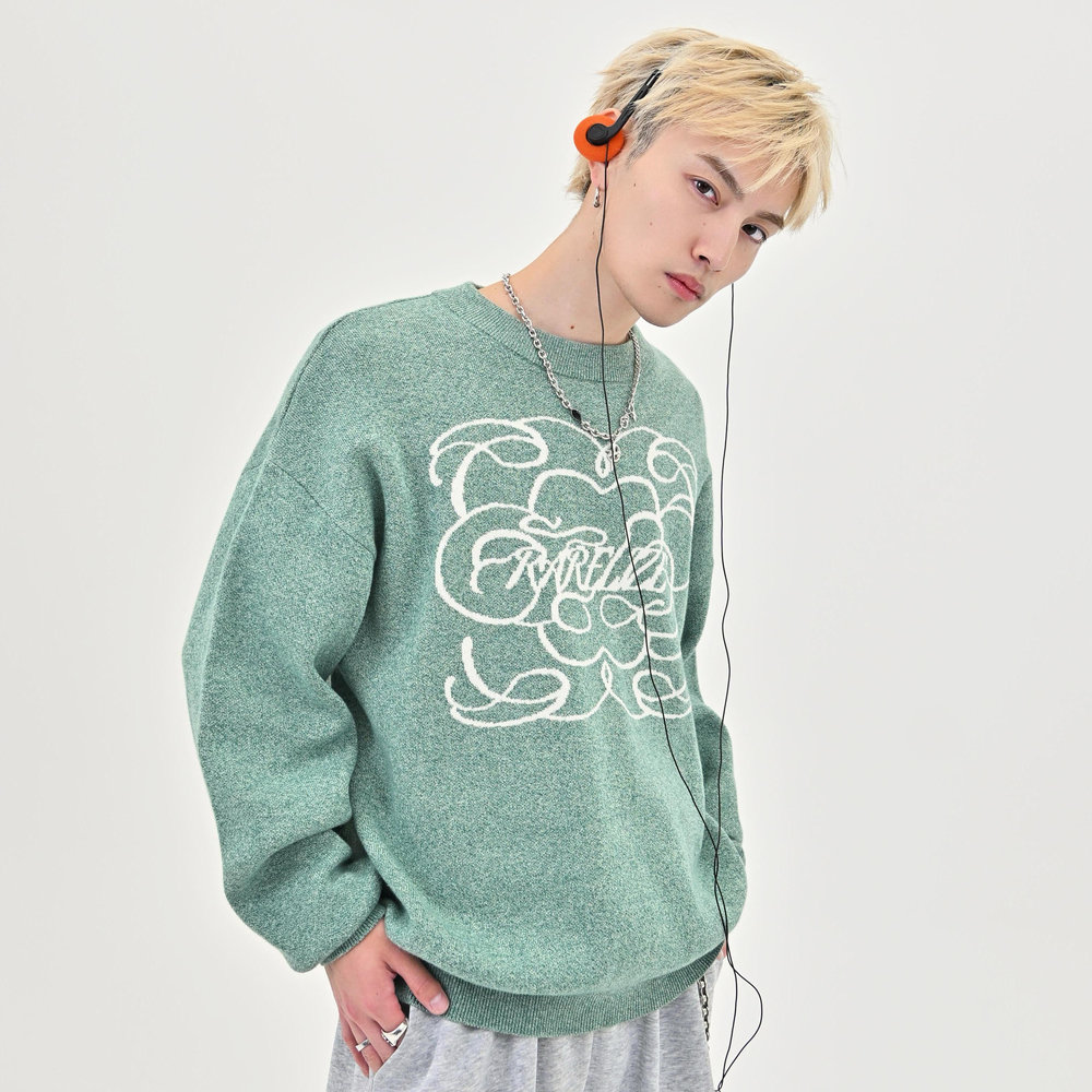 【10日以内お届け】 クルーネックメランジニット L2144