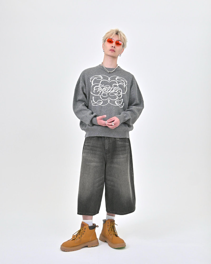 【10日以内お届け】 クルーネックメランジニット L2144