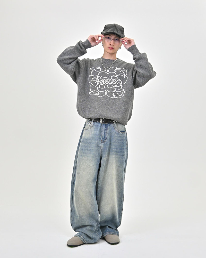 【10日以内お届け】 クルーネックメランジニット L2144