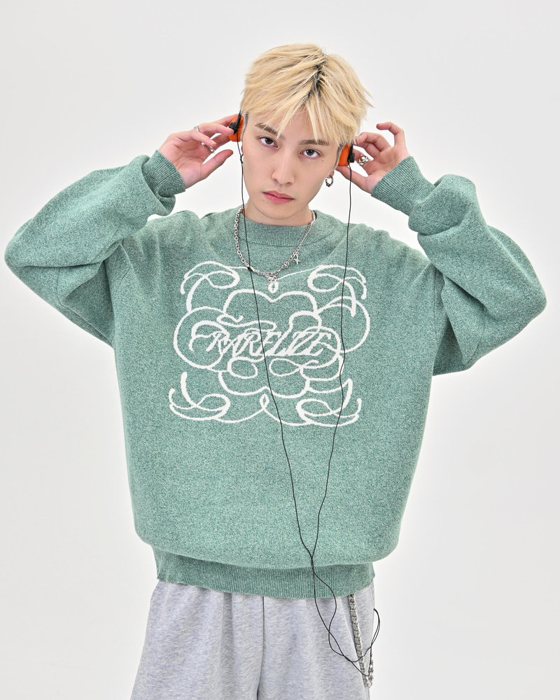 【10日以内お届け】 クルーネックメランジニット L2144