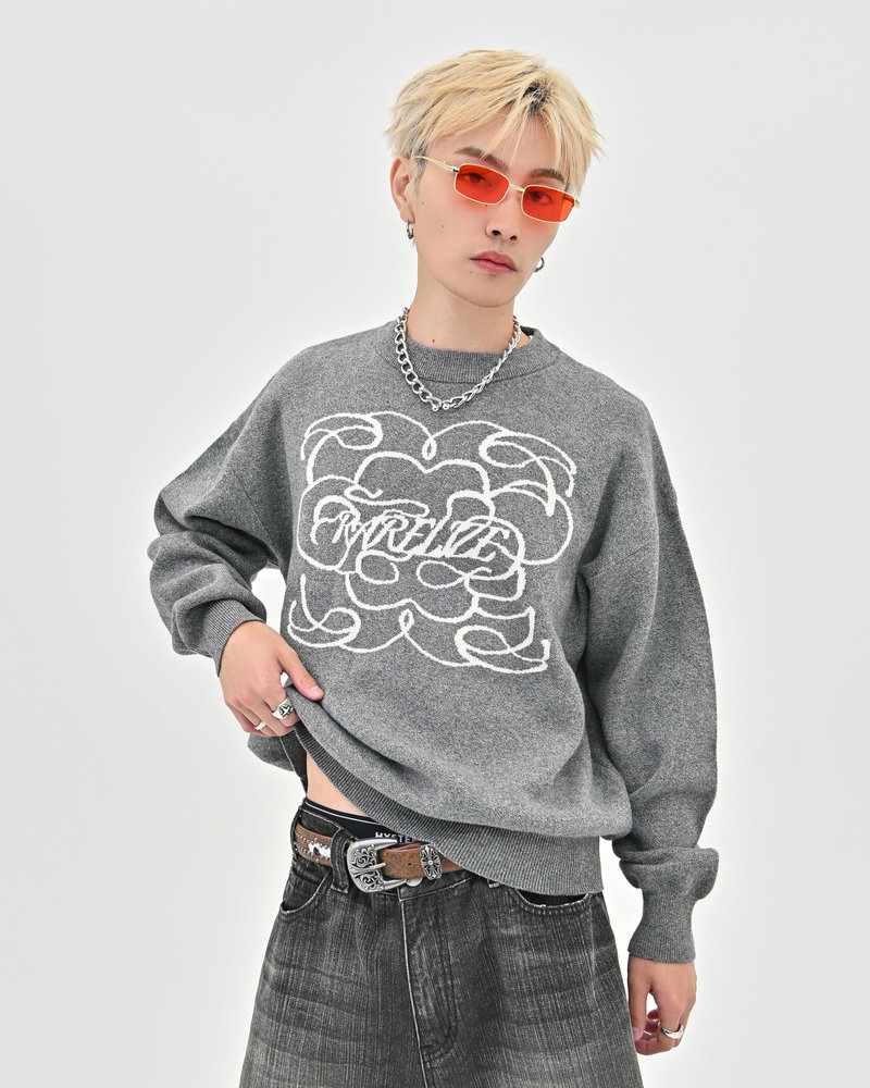 【10日以内お届け】 クルーネックメランジニット L2144