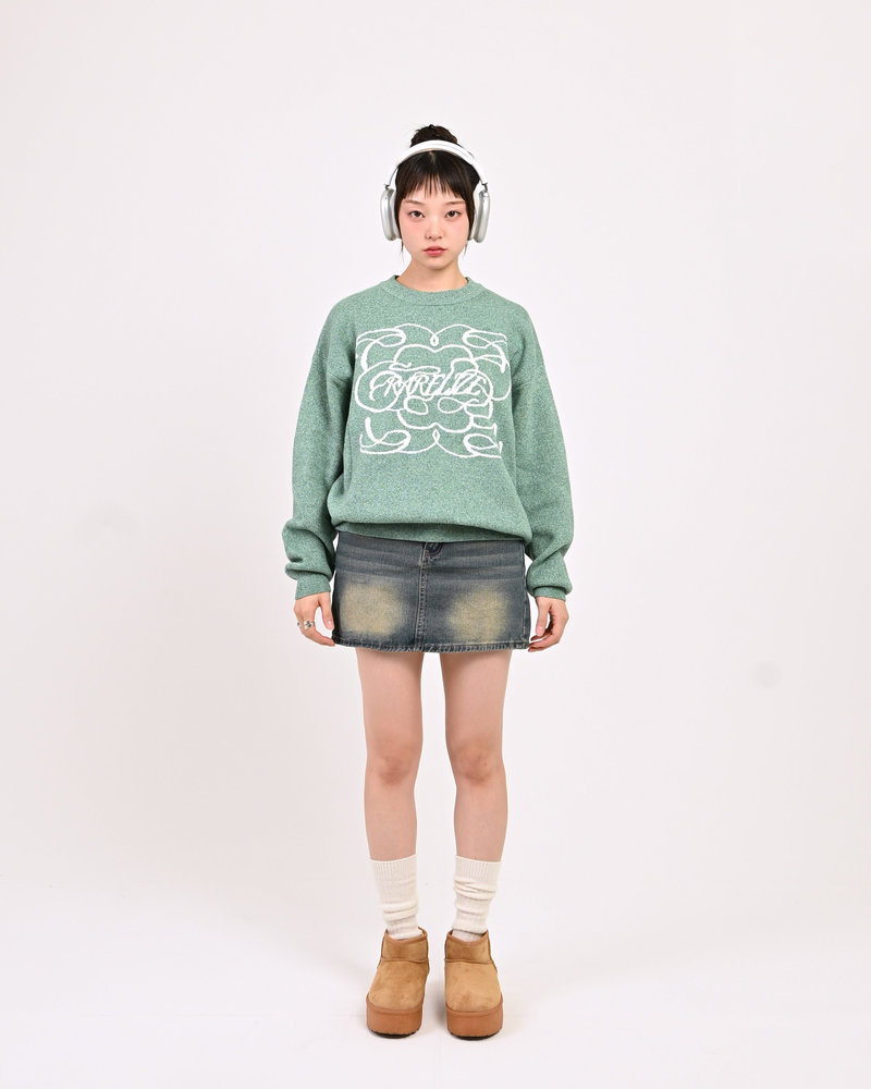 【10日以内お届け】 クルーネックメランジニット L2144