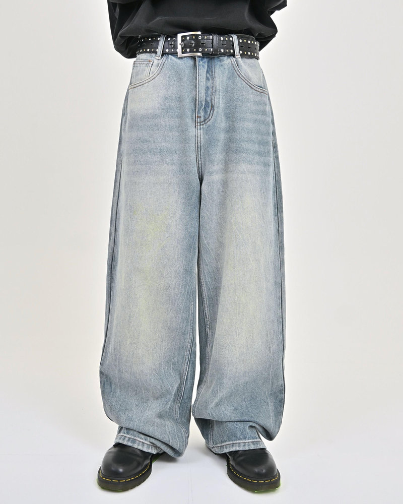 【10日以内お届け】ウォッシュドクラックバギーデニム L2085