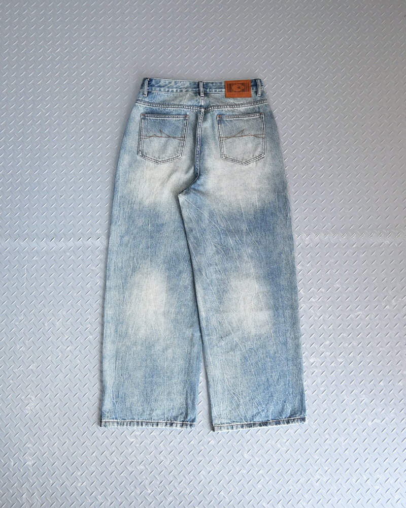 【10日以内お届け】ウォッシュドクラックバギーデニム L2085