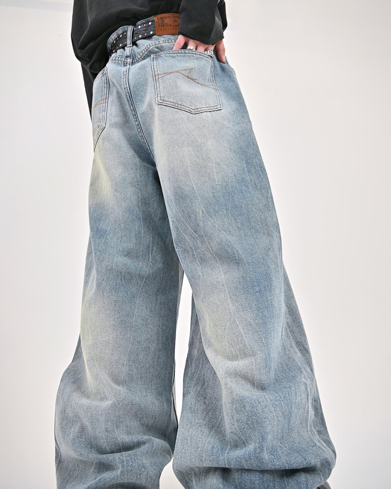 【10日以内お届け】ウォッシュドクラックバギーデニム L2085