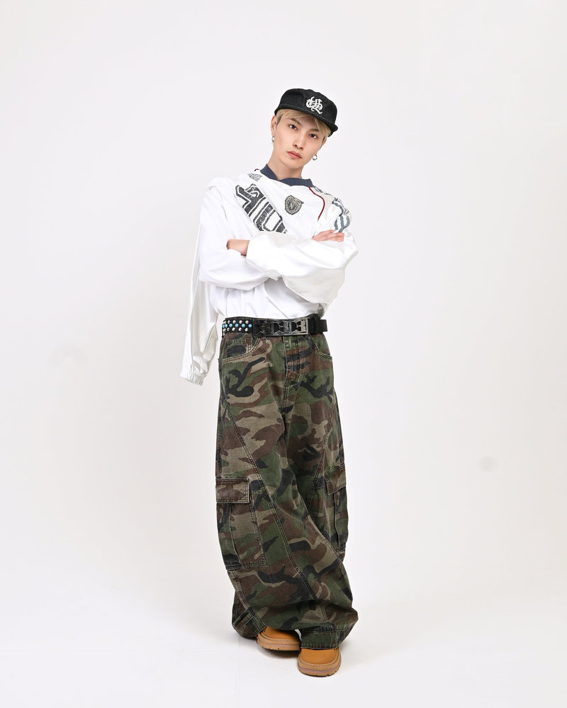 【10日以内お届け】ウォッシュドバルーンカモフラージュチノ L2096