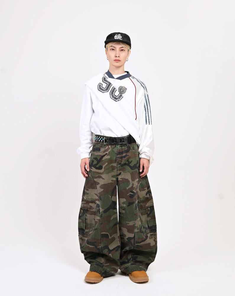 【10日以内お届け】ウォッシュドバルーンカモフラージュチノ L2096