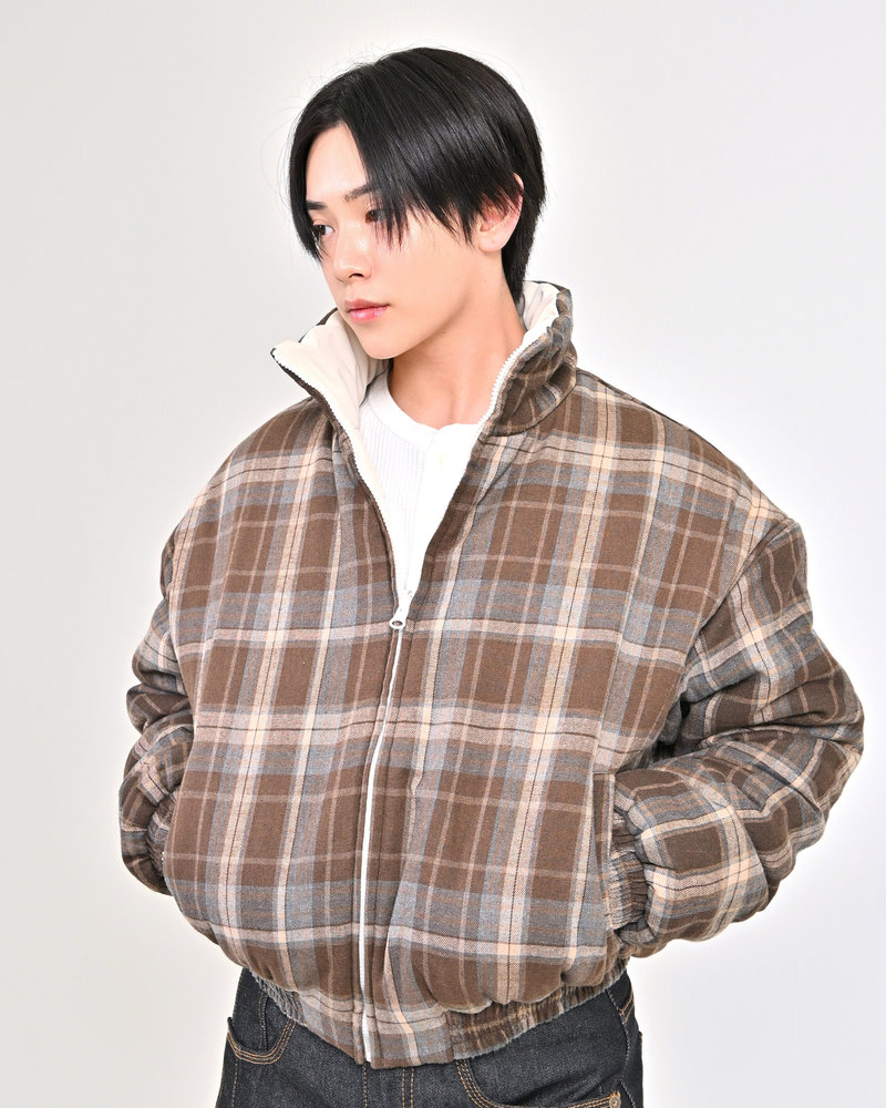 【10日以内お届け】リバーシブルチェックアウター L2142