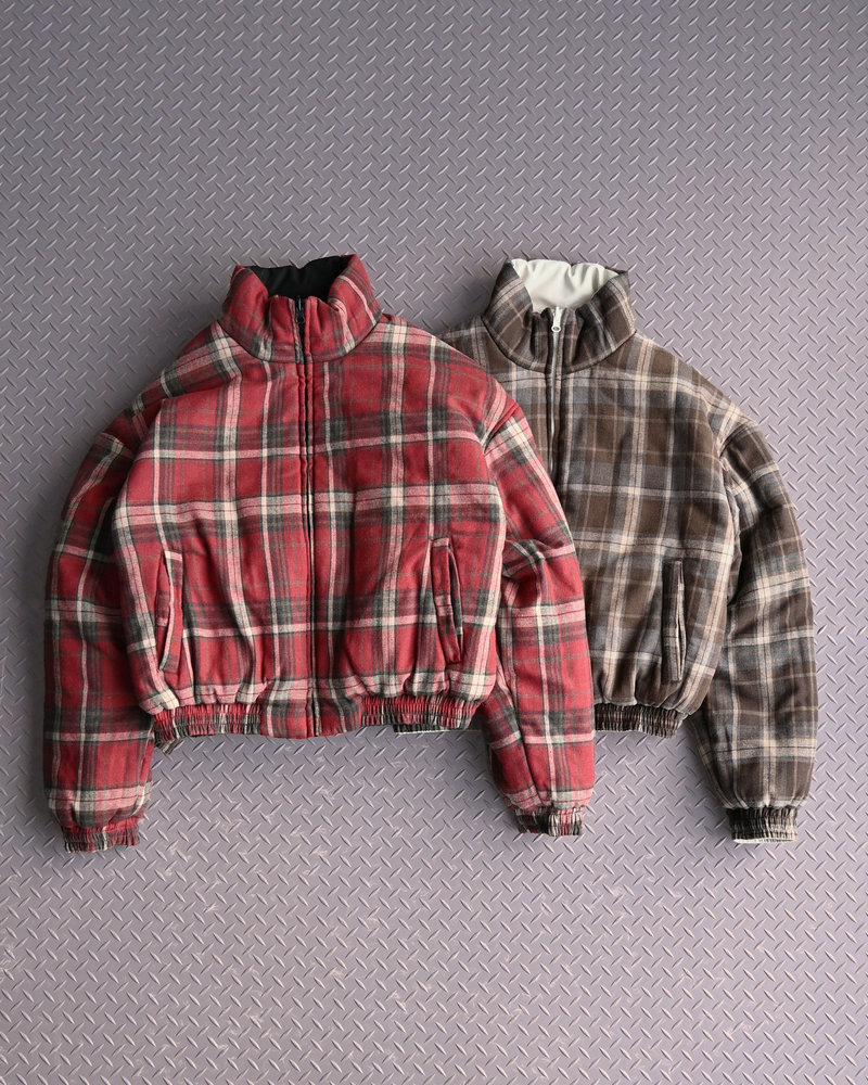 【10日以内お届け】リバーシブルチェックアウター L2142