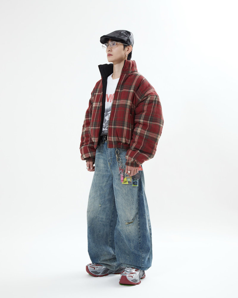 【10日以内お届け】リバーシブルチェックアウター L2142