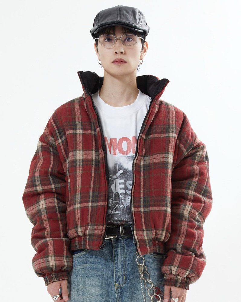 【10日以内お届け】リバーシブルチェックアウター L2142