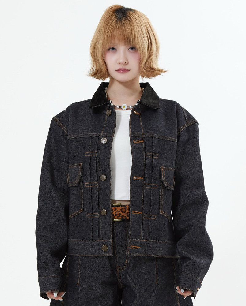 【10日以内お届け】コーデュロイカラーリジットデニムジャケット L2155