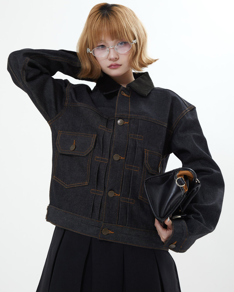 【10日以内お届け】コーデュロイカラーリジットデニムジャケット L2155