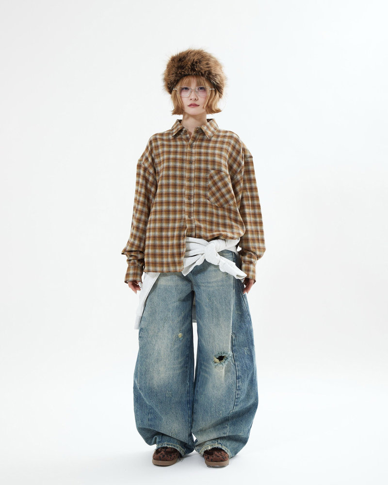 【10日以内お届け】チェックシャツ L2100