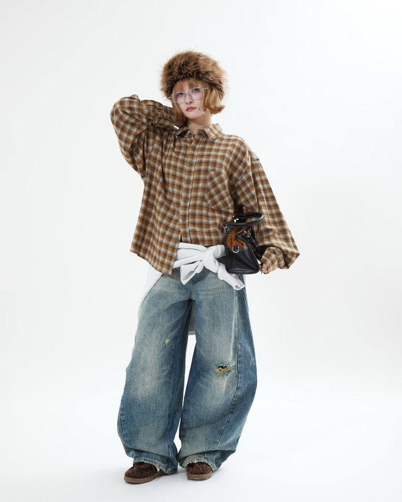 【10日以内お届け】チェックシャツ L2100