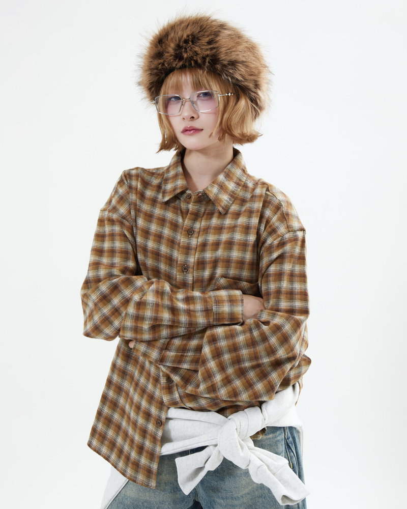 【10日以内お届け】チェックシャツ L2100